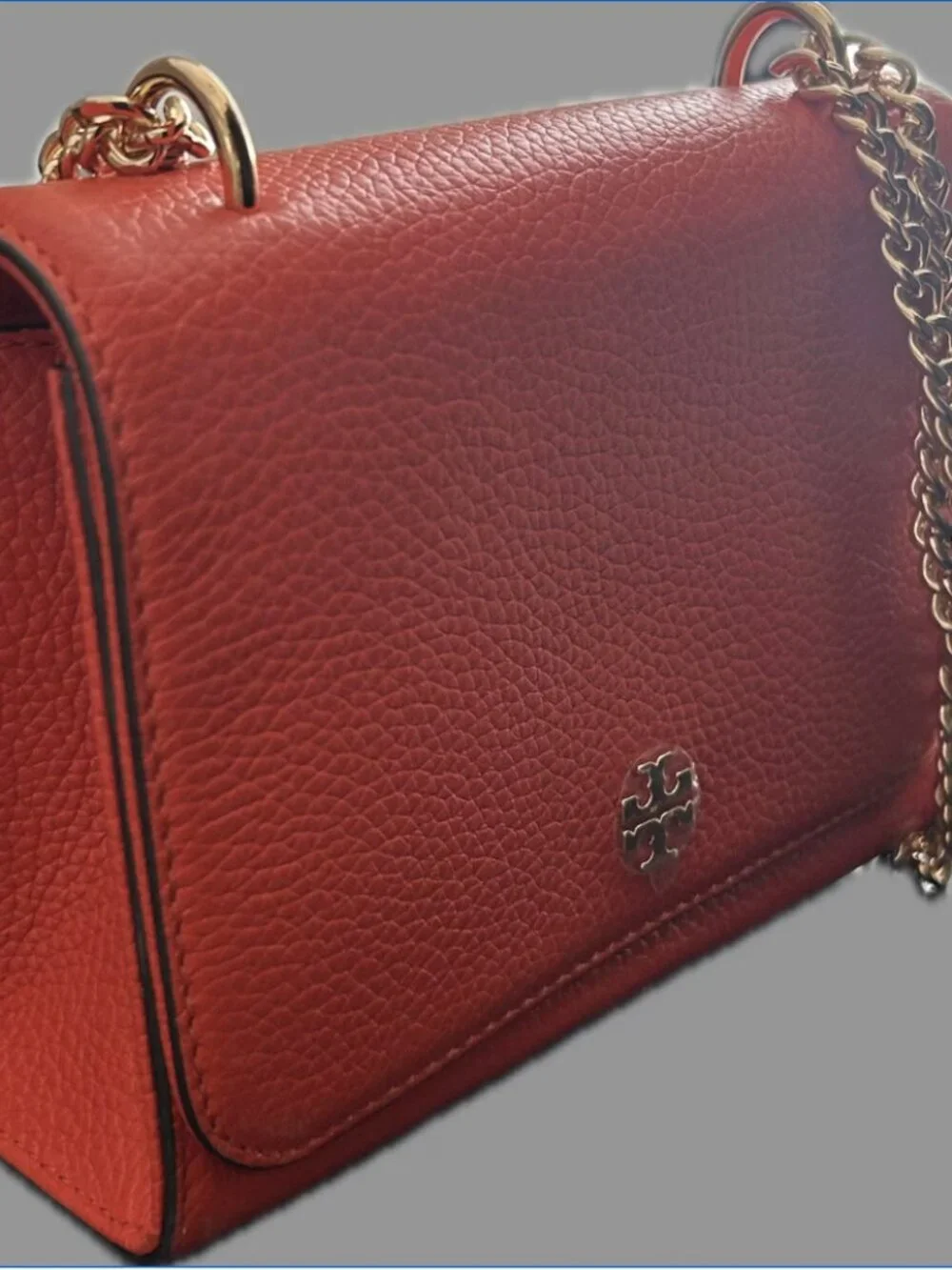 Tory Burch Carter Shrunken Shoulder Bag Small Poppy Red